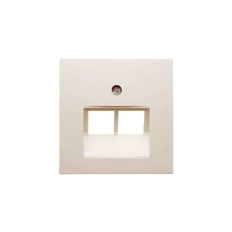 Hager Plaque Centrale Pour Prise Double S1 Gloss Blanc