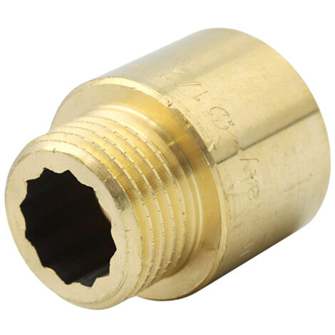 Hahnverlängerung 1/2" x 20 mm Messing Gewindeverlängerung