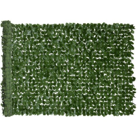 Haie Artificiel Brise-Vue décoration Rouleau 3L x 1H m Feuillage réaliste Anti-UV Vert foncé