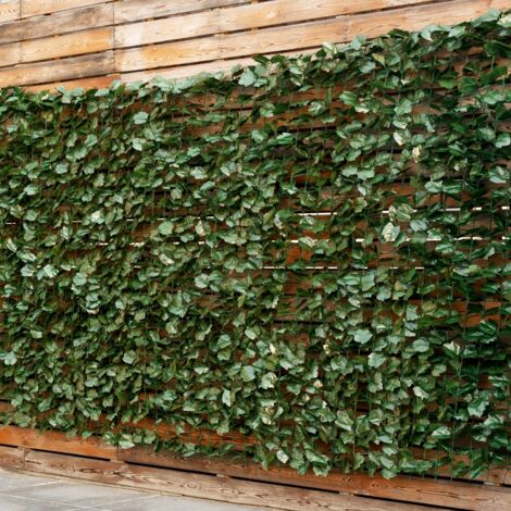 Haie Artificielle 150 x 300CM Feuilles de Lierre en Polyester Vert Réaliste Idéal pour la Décoration