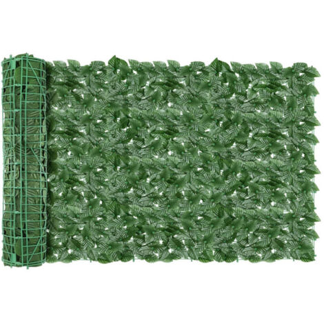 Haie Artificielle 1x3M, Mur Vegetal Artificiel Exterieur, Brise Vue Jardin Décoration, Clôture de Feuilles Artificielles, 100 Pcs Serre Cable Plastique