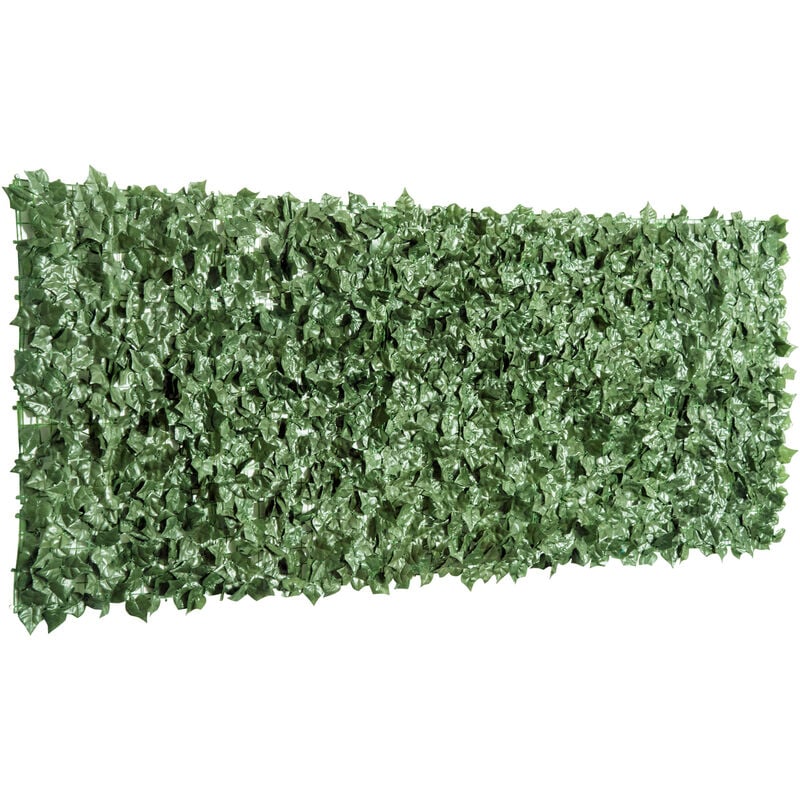Haie artificielle brise-vue décoration rouleau 2,4L x 1H m feuillage réaliste anti-UV vert - Vert
