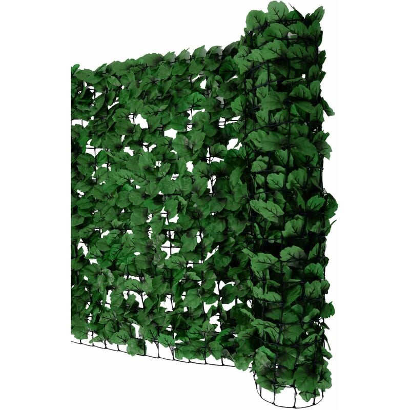 Pare-vue balcon feuilles foncés, abat-vent, enveloppement pour terrasse, clôture ~ 300x150cm