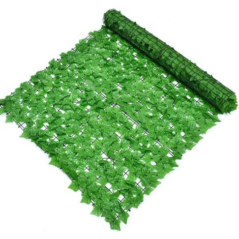 Haie artificielle, brise-vue pour jardin, haie de feuilles artificielles, clôture d'intimité (vert, 50 x 50 cm)