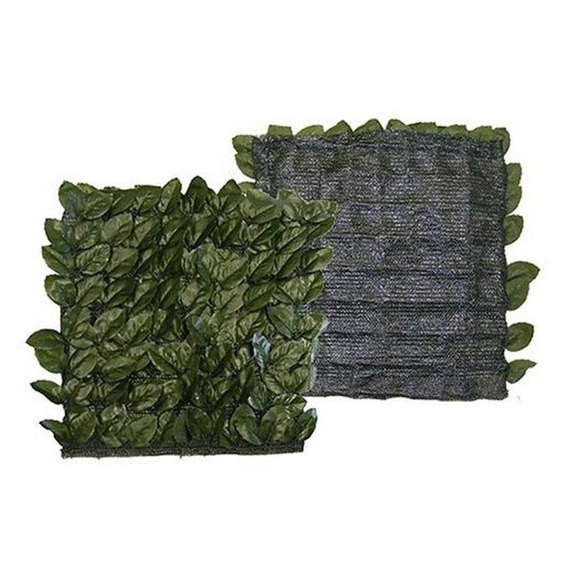 Haie artificielle feuilles de laurier avec filet pvc vert 1,5x20 mt feuilles synthe'tiques lavables pour usage exte'rieur