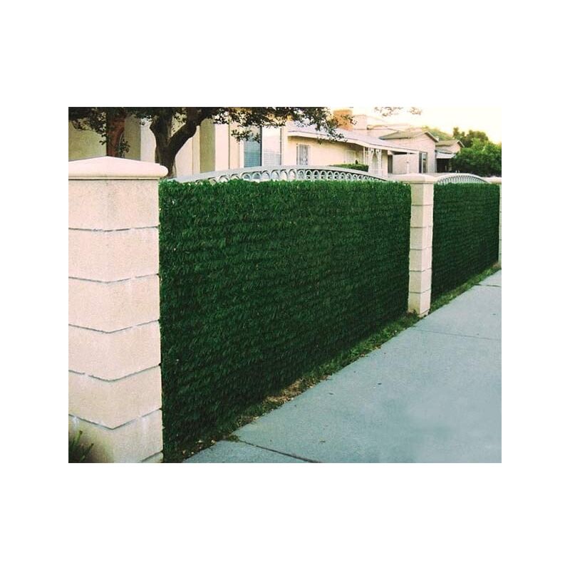 Haie végétale artificielle Lux-2R 140 brins - vert thuya - Long 60 m, Hauteur 1 m