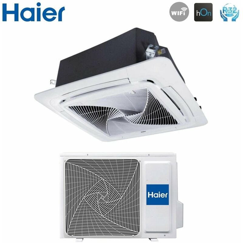 Haier Climatiseur Cassette 90x90 à débit rond 24000 Btu AB71S2SG1FA R-32 Wi-Fi en option sans panneau de détection inclus sans commande commande