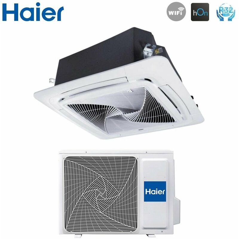 Haier - Climatiseur Cassette 90x90 Round Flow 24000 Btu AB71S2SG1FA R-32 Wi-Fi en option sans panneau de détection inclus sans télécommande