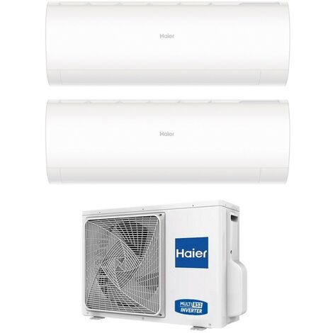 Haier – Climatiseur réversible Dual Split 9000+9000 BTU – Wi-Fi intégré – R-32 – A++/A+ – Silencieux 18 dB(A) – Purificateur d'air UV-C