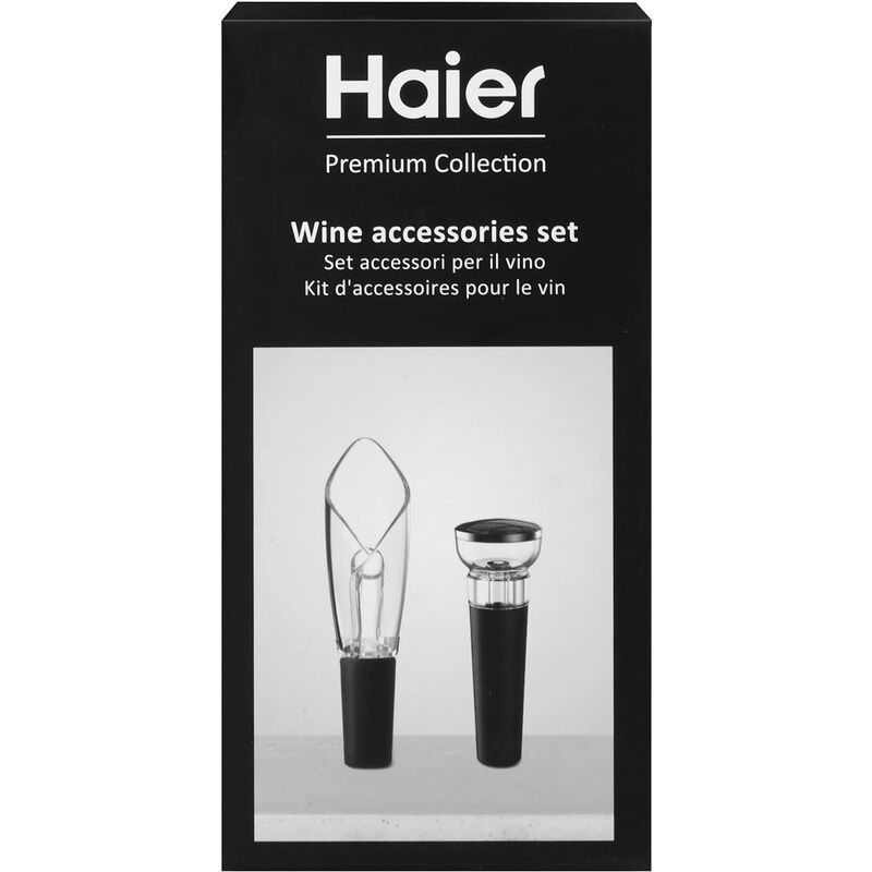 Haier HAWGKIT02 Set Accessori da Vino, include Aeratore e Salvagocce a Tulipano, Tappo per il Sottovuoto, Qualità Premium