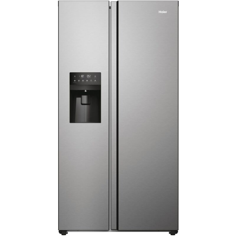 Haier HSR3918EIMP serie 3 Frigorifero Side by Side 515 Litri Classe E No Frost H177,5 Dispenser acqua e ghiaccio Platinum Inox