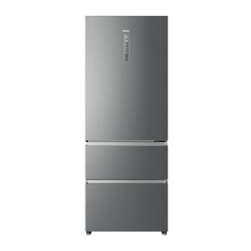 HTOPMNE7193 - Réfrigérateur combiné 3 portes 450L (310+140L) - Froid ventilé - L70xH190,6cm - Silver - Haier