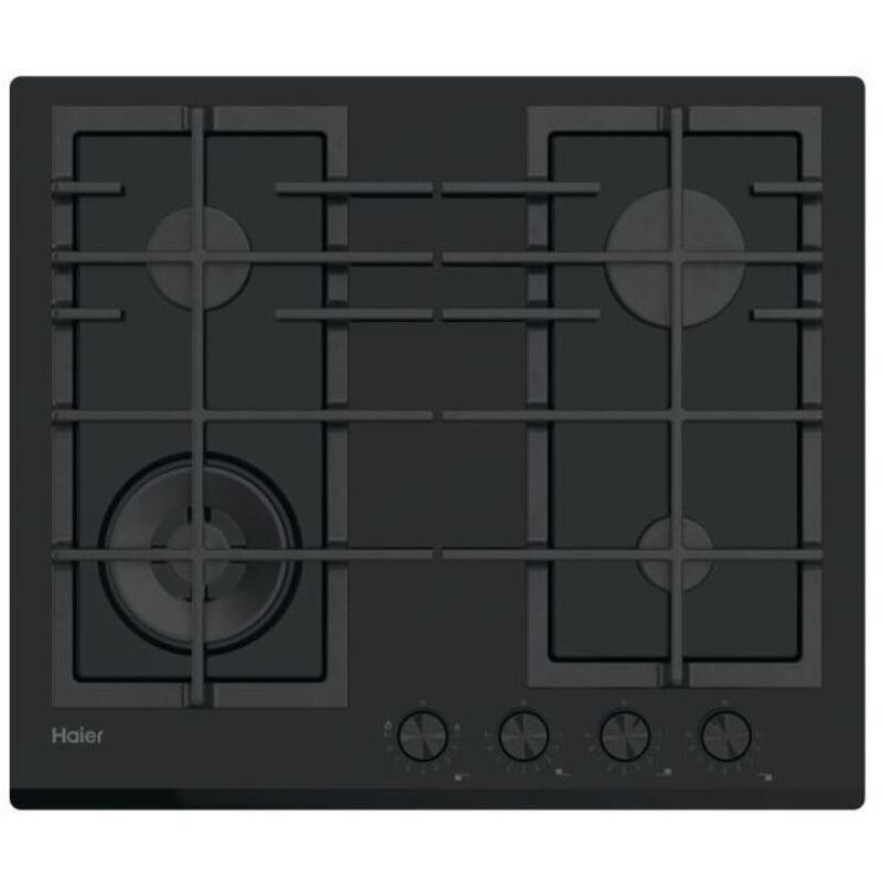 Haier Series 4 HAVG6BF4HBPB Piano Cottura Nero Da incasso 59.5 cm Gas 4 Fornelli