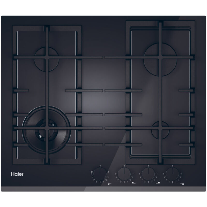 Haier Series 4 HAVG6BF4TB-PB Piano cottura Nero Da incasso 60 cm Gas 4 Fornelli