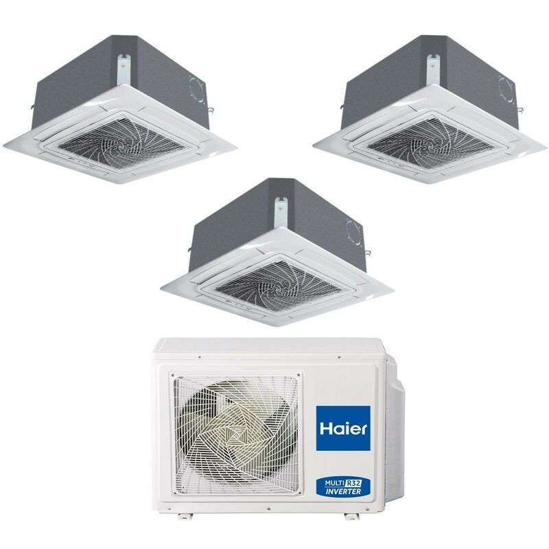 Haier - Trial Split rèversible Cassette Climatiseur 620 9+9+12 avec 3U55S2SR3FA R-32 Wi-Fi en option 9000+9000+12000 avec grille incluse