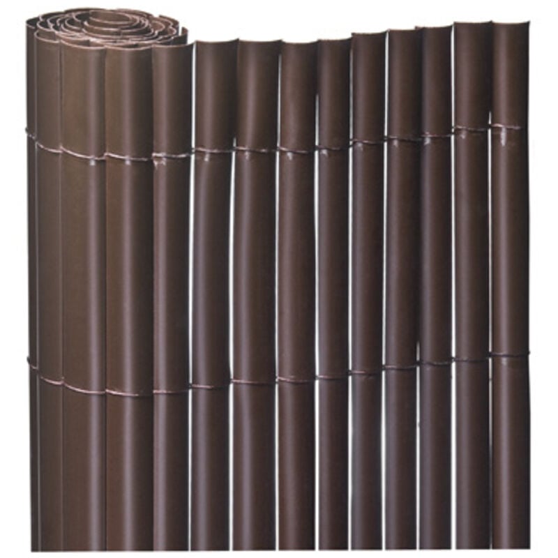 Rouleau 1x3mt roseau pvc marron demi-rond Nortene