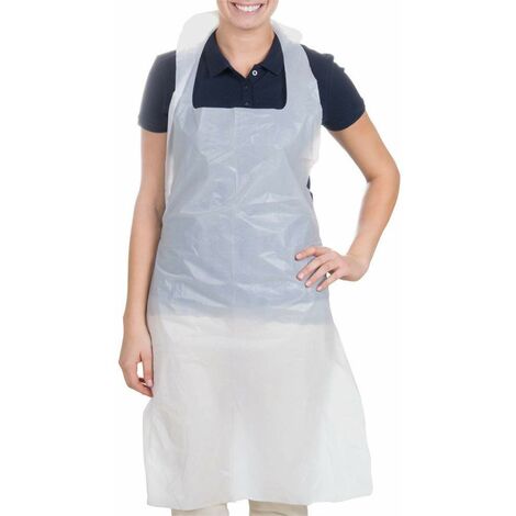 Haifly - Grembiuli usa e getta, in plastica, 10 pezzi, colore: Bianco