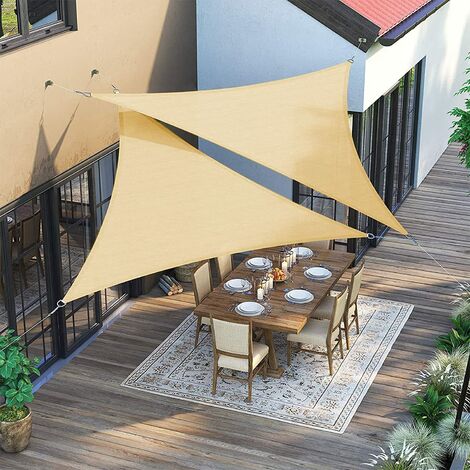 HAIKUS Toldo Vela Triangular 3x3x3 m, Vela de Sombra Triángula HDPE,  Transpirable, Resistente y 95% Protección Rayos UV para Exterior, Jardín,  Terrazas (Grafito): : Jardín