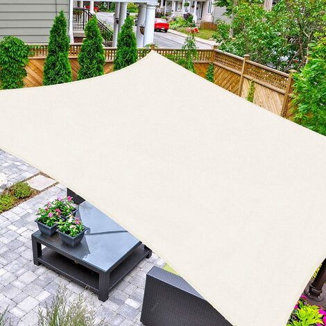HAIKUS Voile d'ombrage ( HDPE, 180g/m2), Rectangulaire 2,5x4m, Toile Ombrage résistant aux 98% des Rayons UV pour Jardin Terrasse, Crème