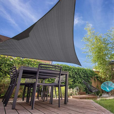 HAIKUS Voile d'ombrage ( HDPE, 180g/m2), Triangulaire 4x4x4m, Toile Ombrage résistant aux 98% des Rayons UV pour Jardin Terrasse, Graphite