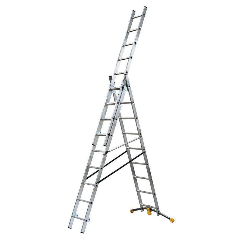 Echelle transformable 3 plans 3x9 échelons 5,5m/6,3m en aluminium Hailo HobbyLot