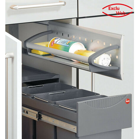 Hailo – Aménagement coulissant simple de cuisine – Bac extractible pour placard – Optimise l'espace – Métal et inox – Confort d'utilisation
