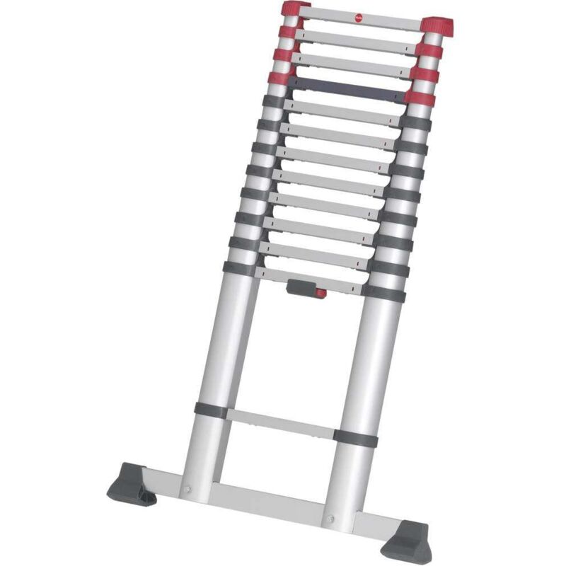 T80 flexline 7113-131 aluminium Echelle télescopique Hauteur de travail (max.): 4.5 m argent, noir, rouge din en - Hailo