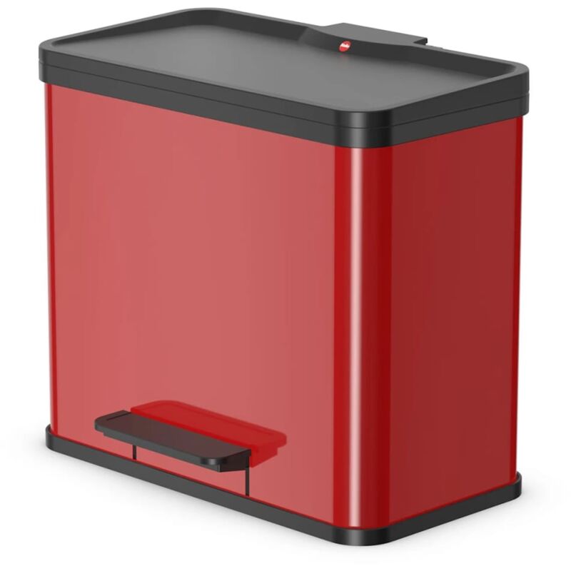

Cubo con pedal Oko Duo Plus tamaño L 17+9 L rojo 0630-240 - Rojo - Hailo