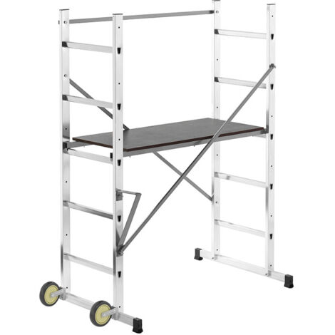 Hailo – Échafaudage roulant pour escalier aluminium 0,9m/2,9m – Hauteur de travail 3m – Charge maximale 150kg – Plateforme antidérapante