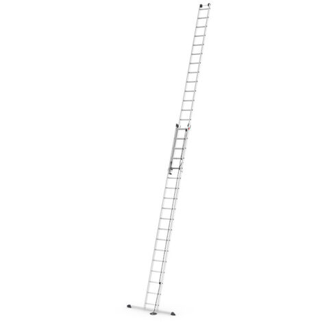 Hailo – Échelle coulissante à corde 2x18 échelons 150 kg – Hauteur maximale 9,45 m – Aluminium léger 27,9 kg – Échelons antidérapants