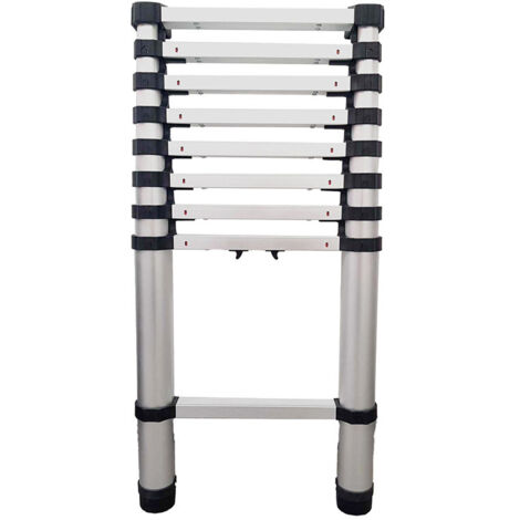 Hailo – Échelle télescopique 3,40 m – Aluminium anodisé – Charge max 150 kg – Système anti-pincement – Pieds antidérapants