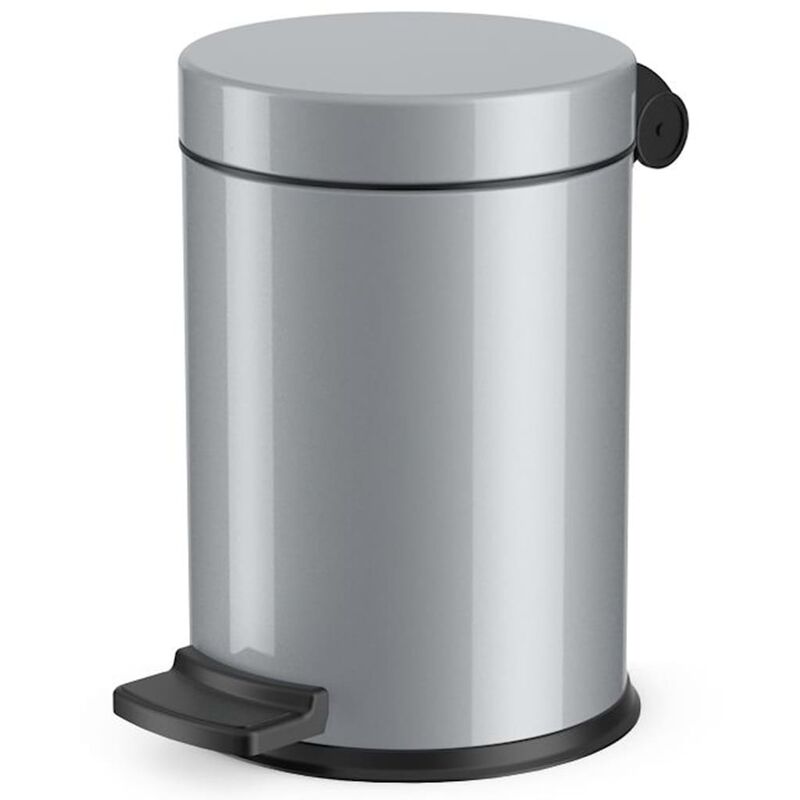 

Papelera con pedal Solid plateado S 3L - Plateado - Hailo