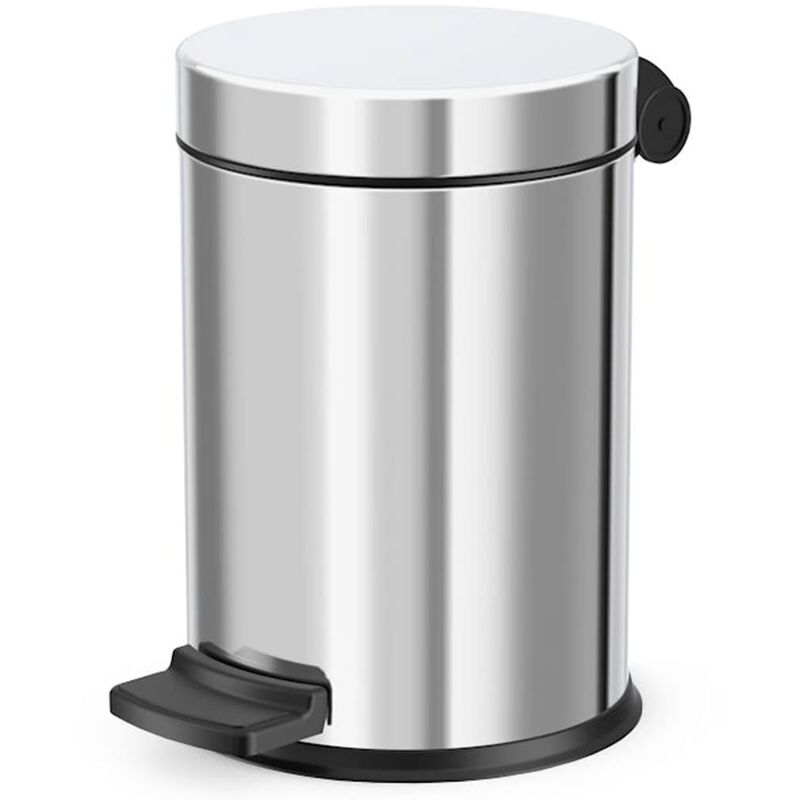 

Papelera con pedal Solid acero inoxidable S 3L - Plateado - Hailo