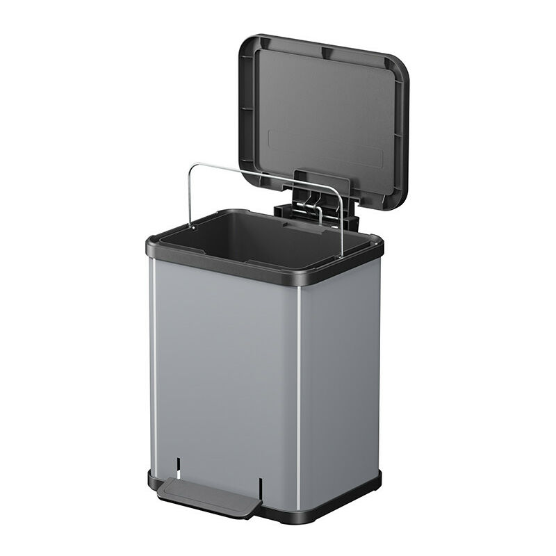 Poubelle de cuisine à pédale 20L Hailo ko Uno Plus m Coloris - Argent