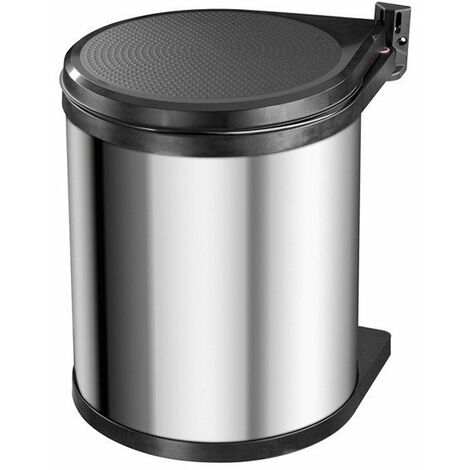 Hailo – Poubelle encastrable 15L avec ouverture automatique – Acier inoxydable argent – Dimensions 36,5 x 29 x 30,4 cm – Seau amovible en plastique