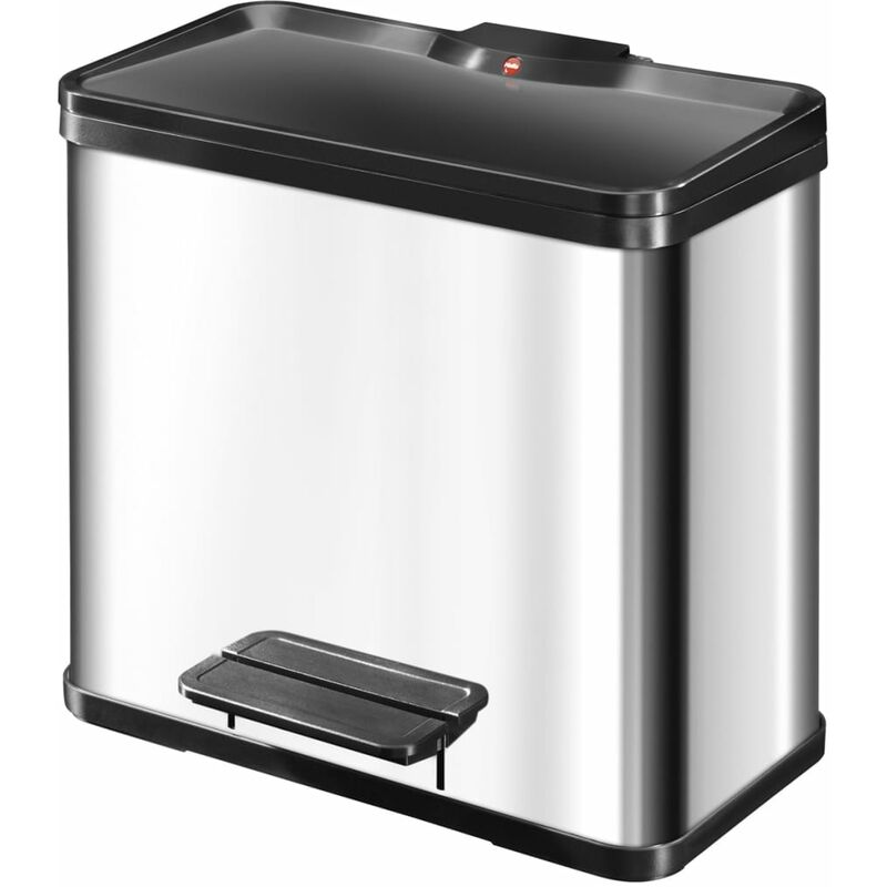 Poubelle à pédale Oko Duo Plus L 17+9 L Acier inox 0630-200 - Hailo