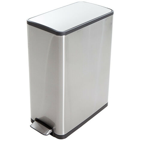 Hailo – Poubelle tri sélectif 2 bacs 20L – Inox brossé anti-trace – Ouverture par pédale – Dimensions 66 x 48 x 28 cm