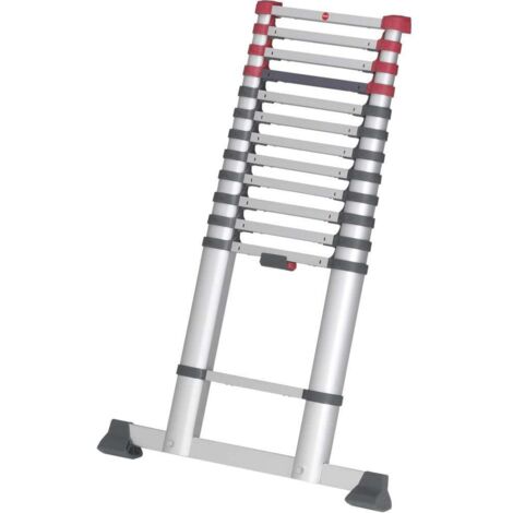 Hailo T80 FLEXLINE 7113-131 Alluminio Scala telescopica Altezza operativa max: 4.5 m Argento, Nero, Rosso DIN EN 131 13