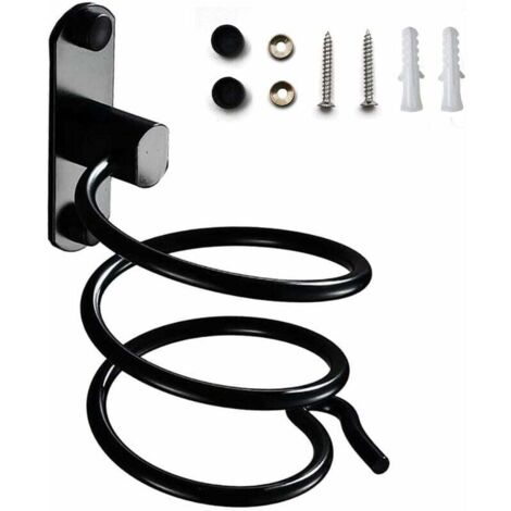 Hair Dryer Holder, Wall-Mounted Hair Dryer Holder, Hair Dryer Holder with Plug-in Holder, for Hotel, Bathroom, Restroom, Hair Salon