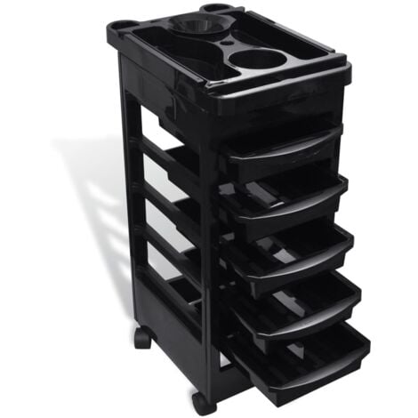 Hair Salon Plastic Trolley with Wheels vidaXL