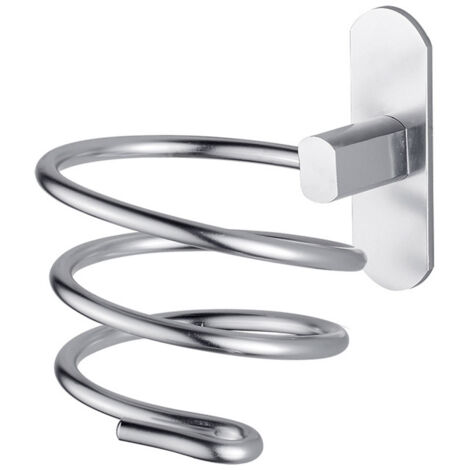 Hairdryer Stand Silver Stainless Steel Bathroom Hairdryer Stand Toilet, No Punching Hairdryer Stand