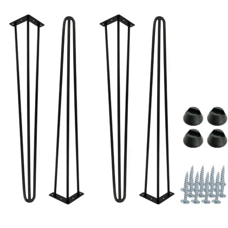 Hairpin legs Loft 4er Set, schwarz matt, Höhe 71 cm + Gleiter
