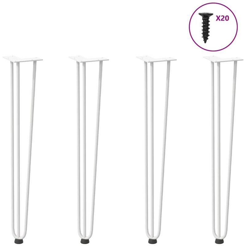 Hairpin legs for console tables for Console Table 4 pcs White 72 cm Solid Steel Vidaxl