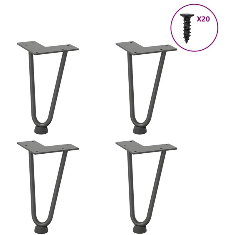 Hairpin Legs for Coffee Table 4 pcs Anthracite 20 cm Solid Steel vidaXL