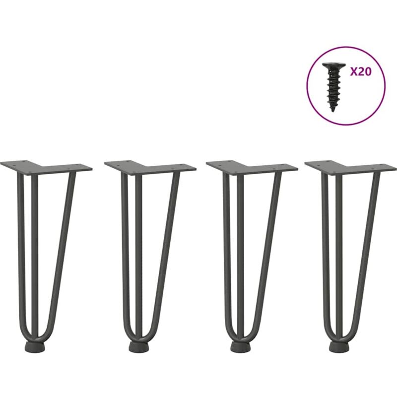 Hairpin Legs for Coffee Table 4 pcs Anthracite 30 cm Solid Steel Vidaxl