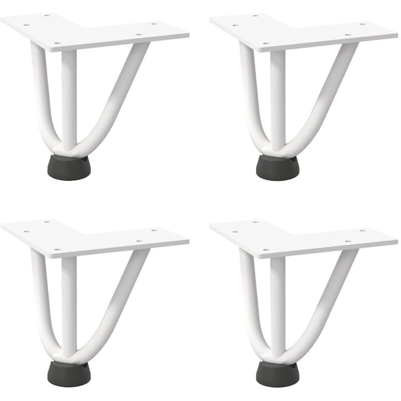 vidaXL Hairpin Legs for Coffee Table 4 pcs White 10 cm Solid Steel, White