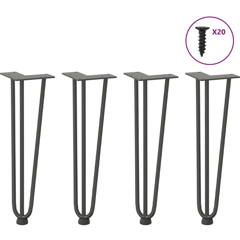 Hairpin Legs for Coffee Table 4 pcs Anthracite 42 cm Solid Steel Vidaxl