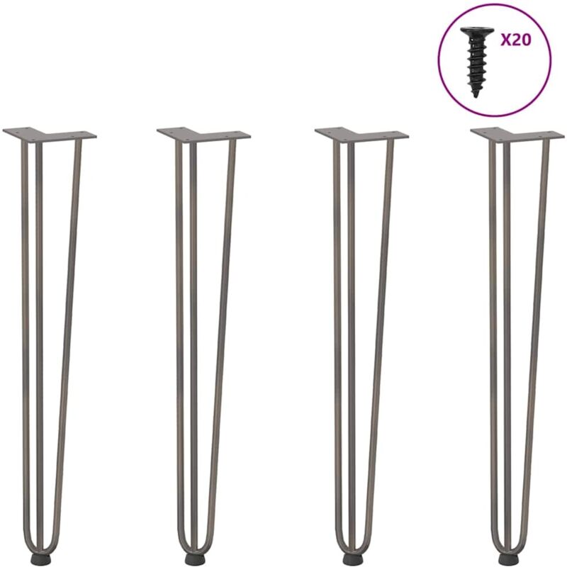 hairpin legs for console tables for Console Table 4 pcs Natural Steel 72 cm Solid Steel vidaXL
