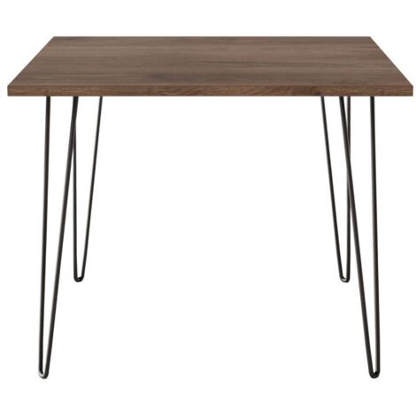 HAIRPIN Tisch 90 x 90 cm für Küche, Wohnzimmer, Esszimmer Chocolate Oak