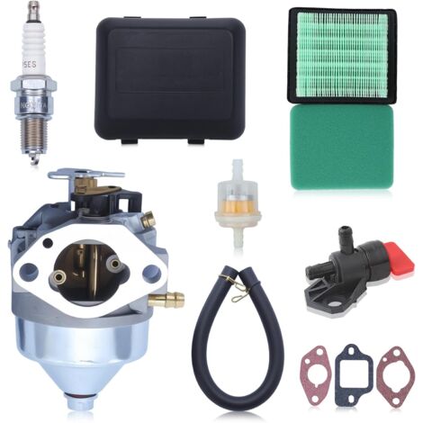 Haishine Kit carburateur pour Honda moteur GCV190 et tondeuse à gazon HRB217 HRX217, Carburateur + Filtre à air + Joints + Bougie d'allumage + Filtre à carburant accessoire kit 7 en 1